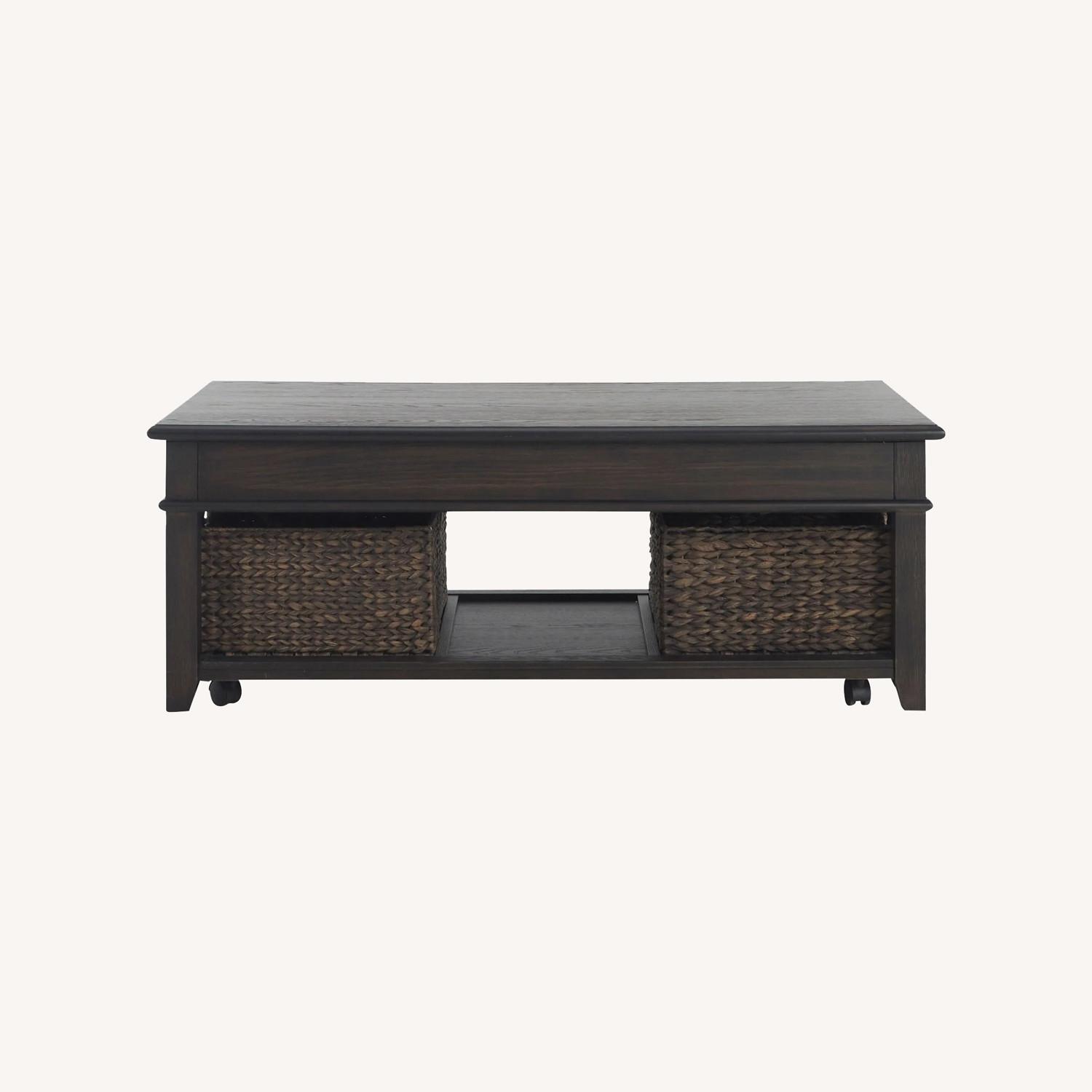 Mill Creek Lift Top Cocktail Table W 2 Baskets - image-0