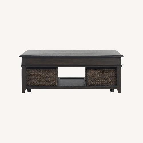 Used Mill Creek Lift Top Cocktail Table W 2 Baskets for sale on AptDeco