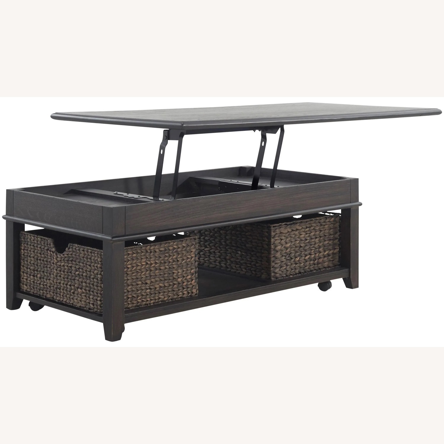 Mill Creek Lift Top Cocktail Table W 2 Baskets - image-3