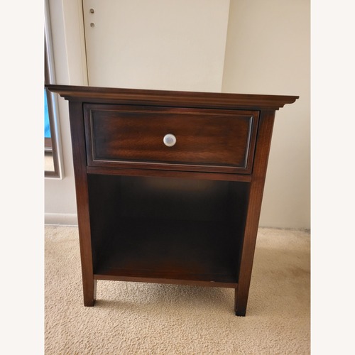 Used Dark Brown Wood Side Table for sale on AptDeco