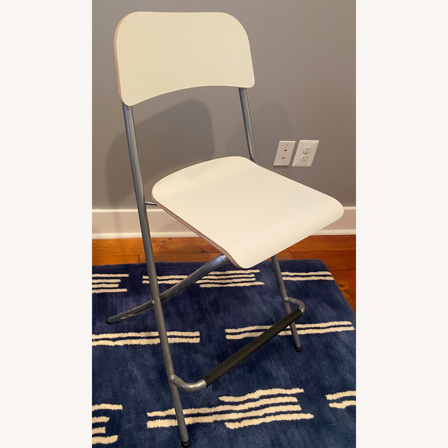 IKEA Franklin Foldable White Stools With Backrest - image-2