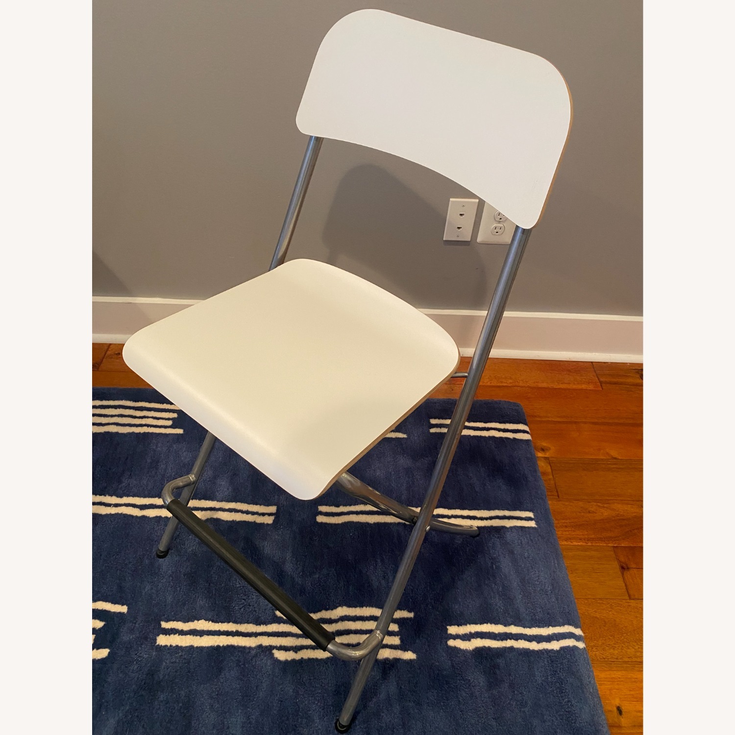 IKEA Franklin Foldable White Stools With Backrest - image-4
