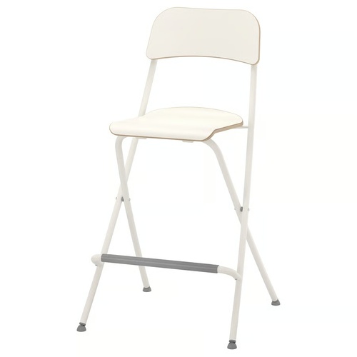 Used IKEA Franklin Foldable White Stools With Backrest for sale on AptDeco