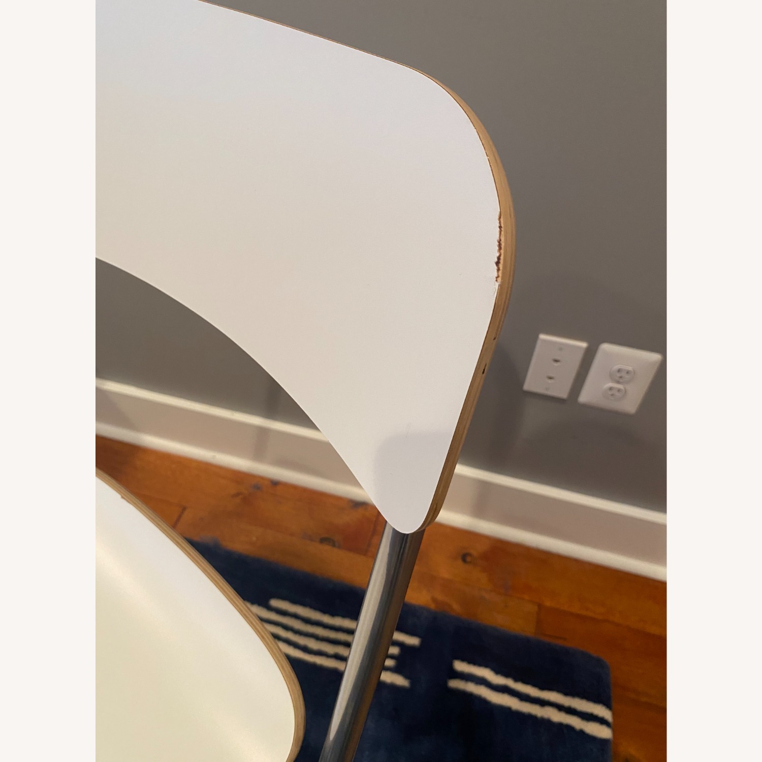 IKEA Franklin Foldable White Stools With Backrest - image-7