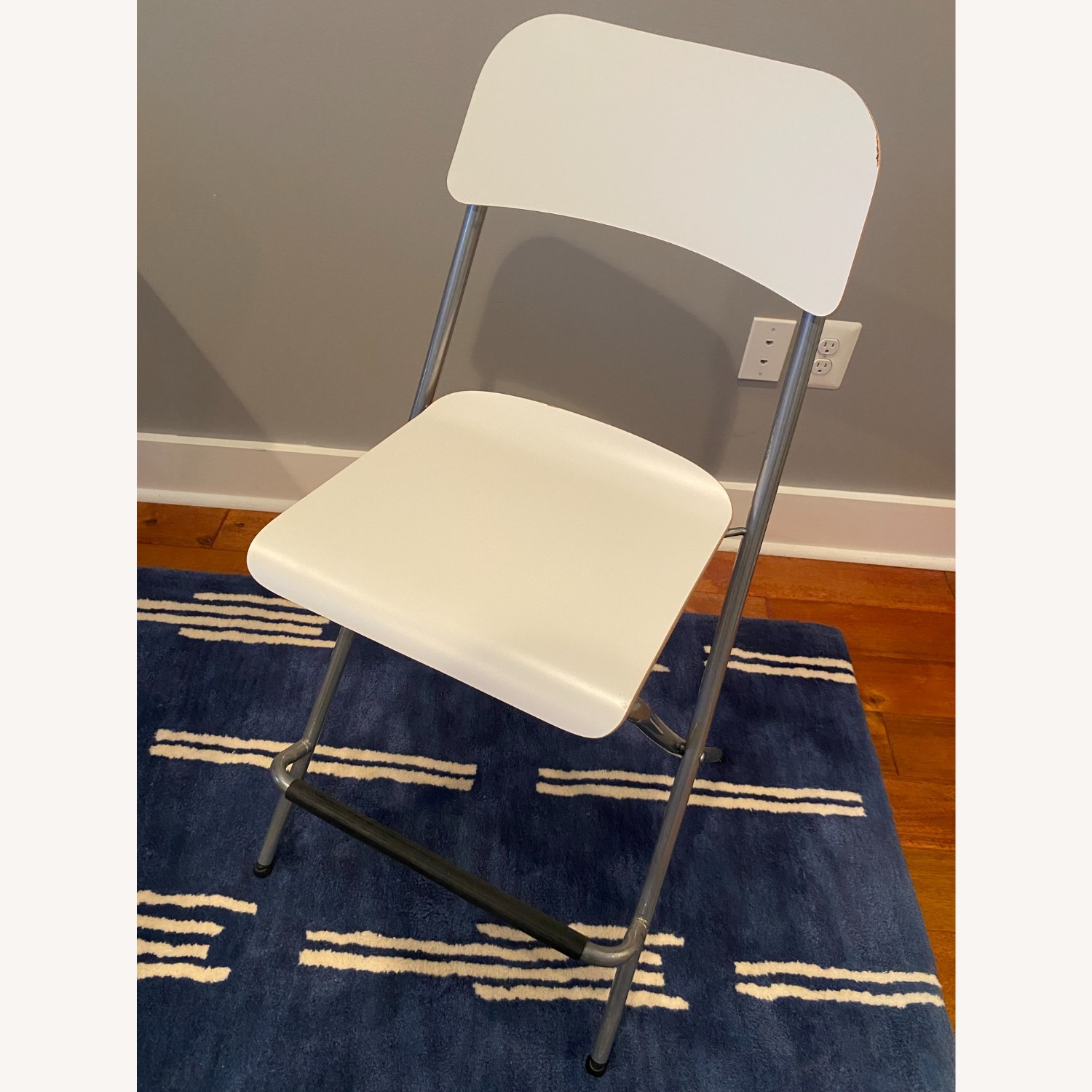 IKEA Franklin Foldable White Stools With Backrest - image-5
