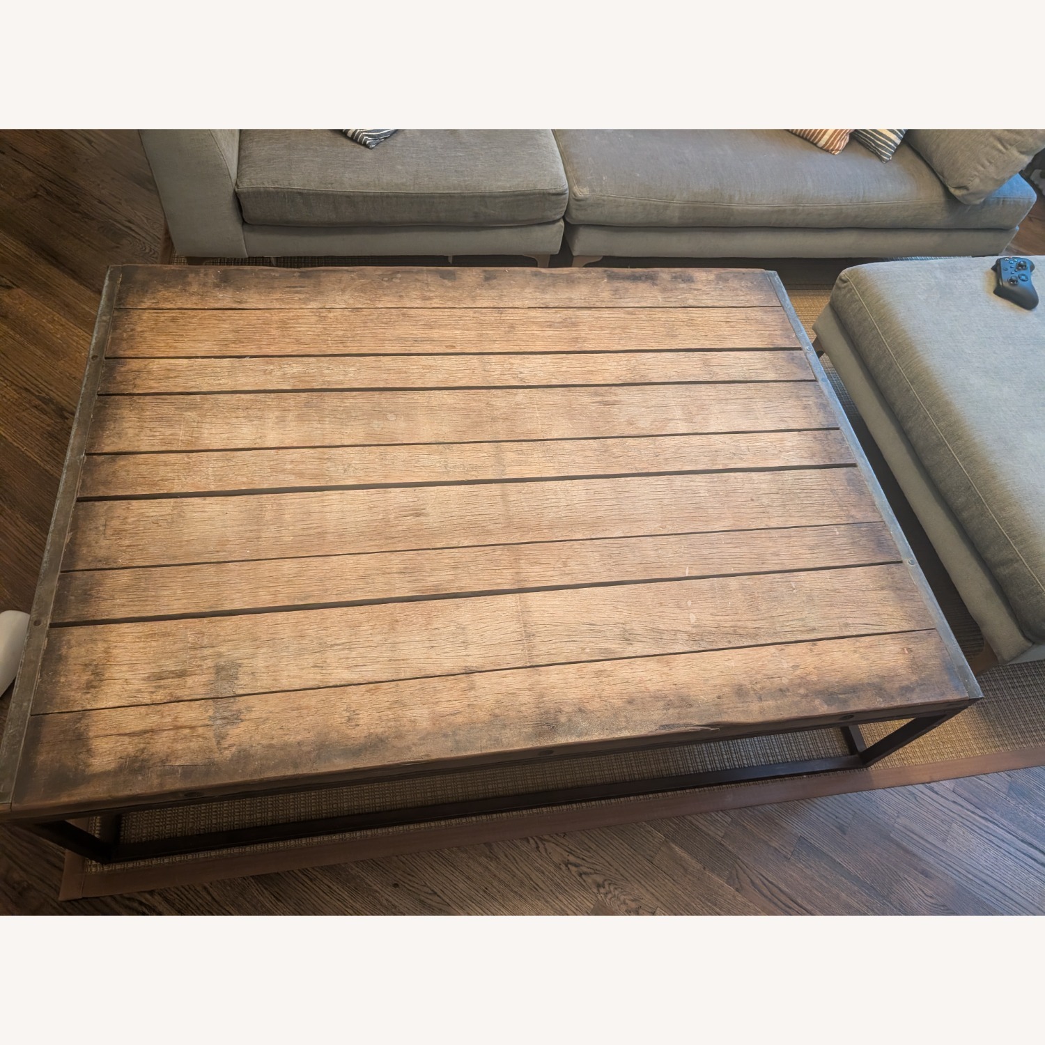 Restoration Hardware Brickmaker's Dark Brown Wood Coffee Table - image-4