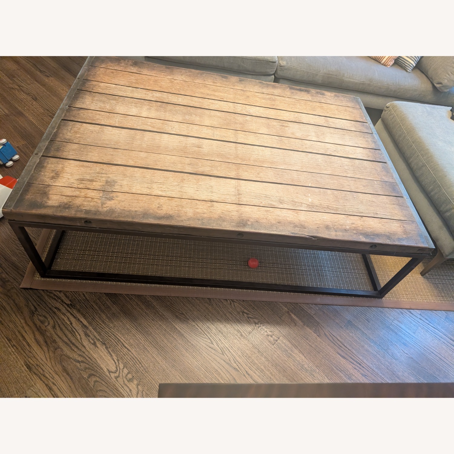 Restoration Hardware Brickmaker's Dark Brown Wood Coffee Table - image-5