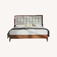 Wayfair White Fabric and Wood Bed