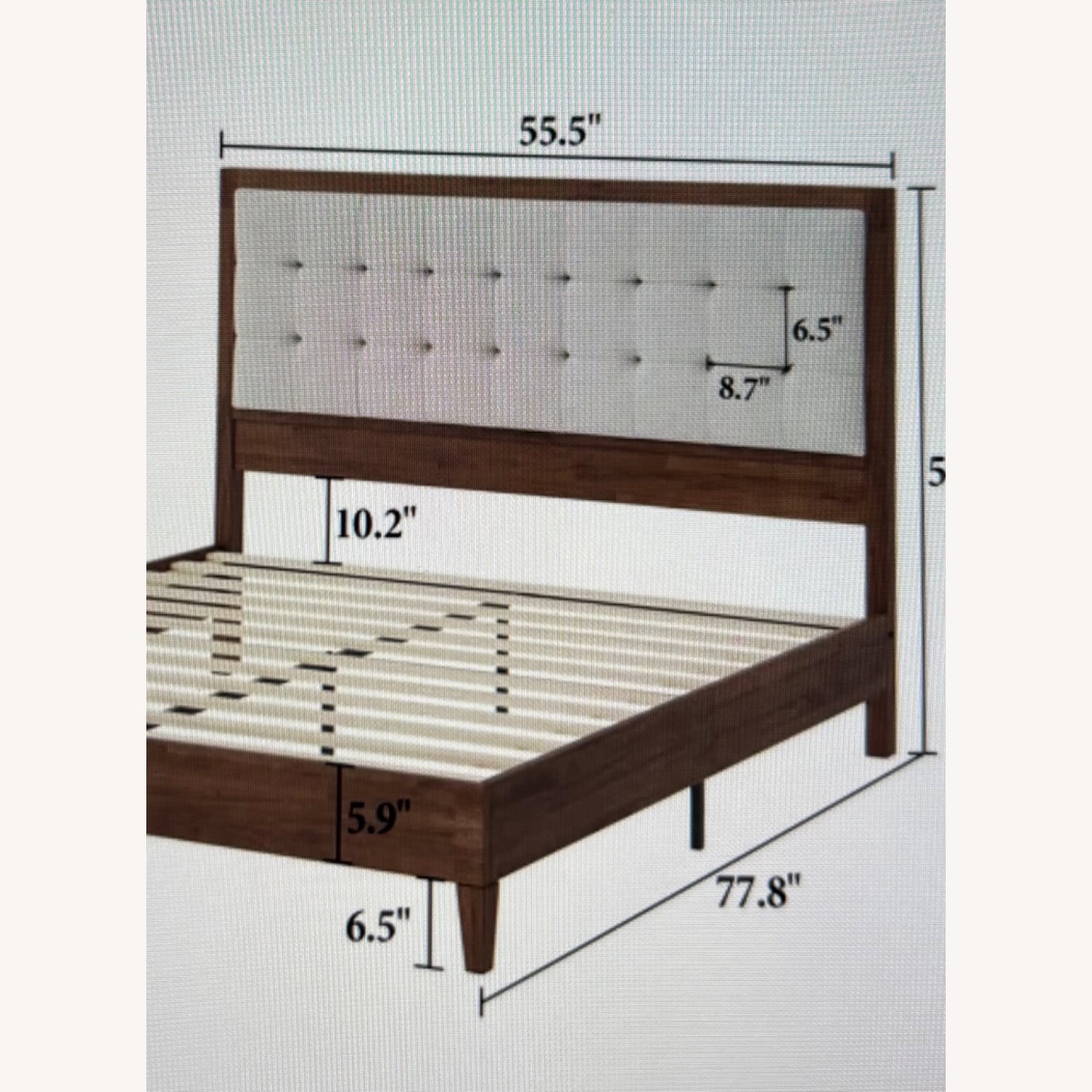 Wayfair White Fabric and Wood Bed - image-2