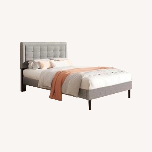 Used Light Gray Wood Full Bed for sale on AptDeco