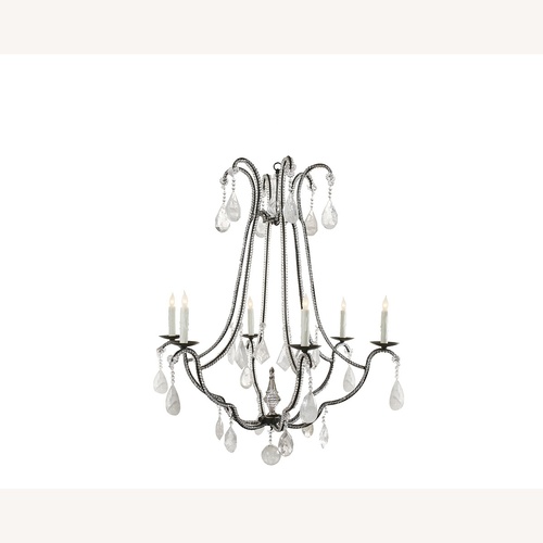 Used Black Iron & Rock Crystal Chandelier for sale on AptDeco