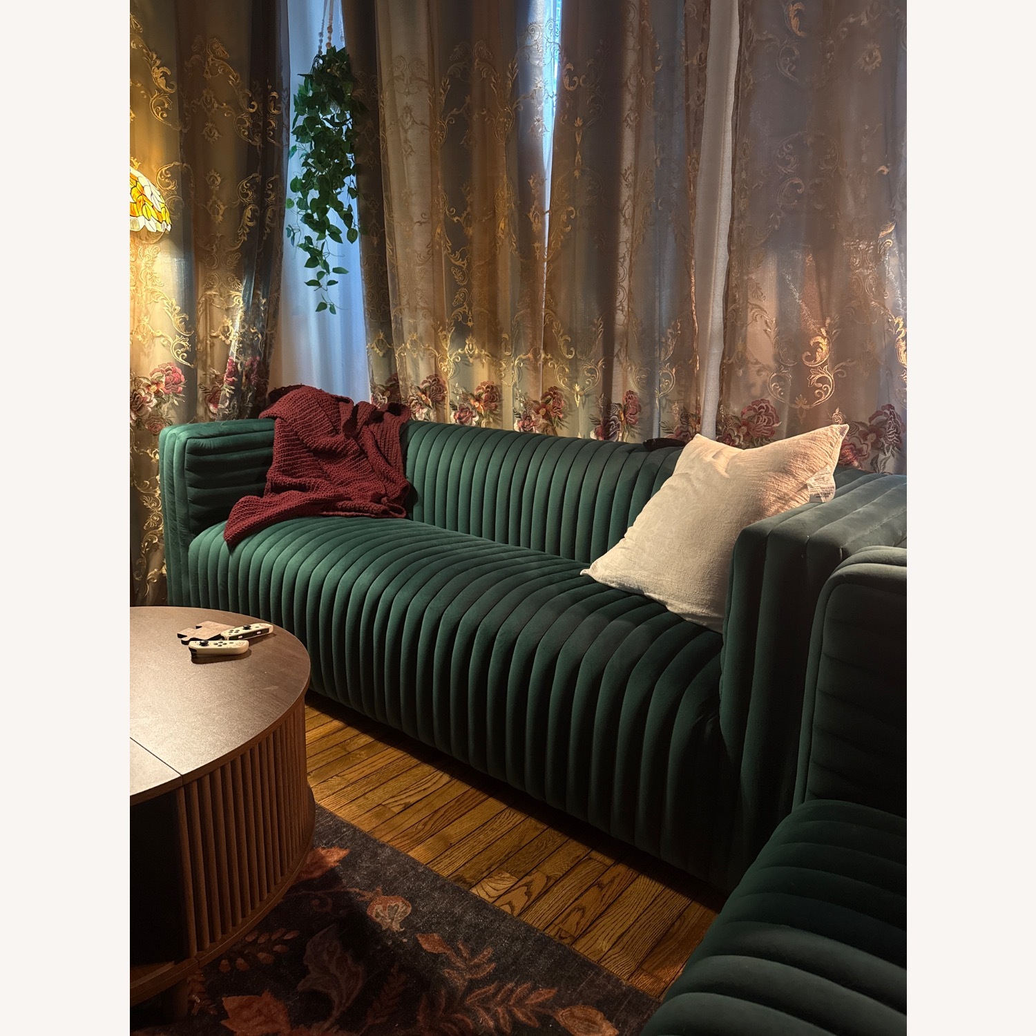 Wayfair Everly Quinn Green Velvet 3+ Seater Sofa - image-2