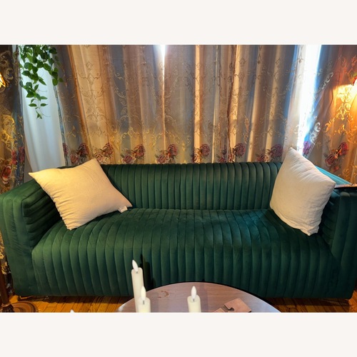 Used Wayfair Everly Quinn Green Velvet 3+ Seater Sofa for sale on AptDeco