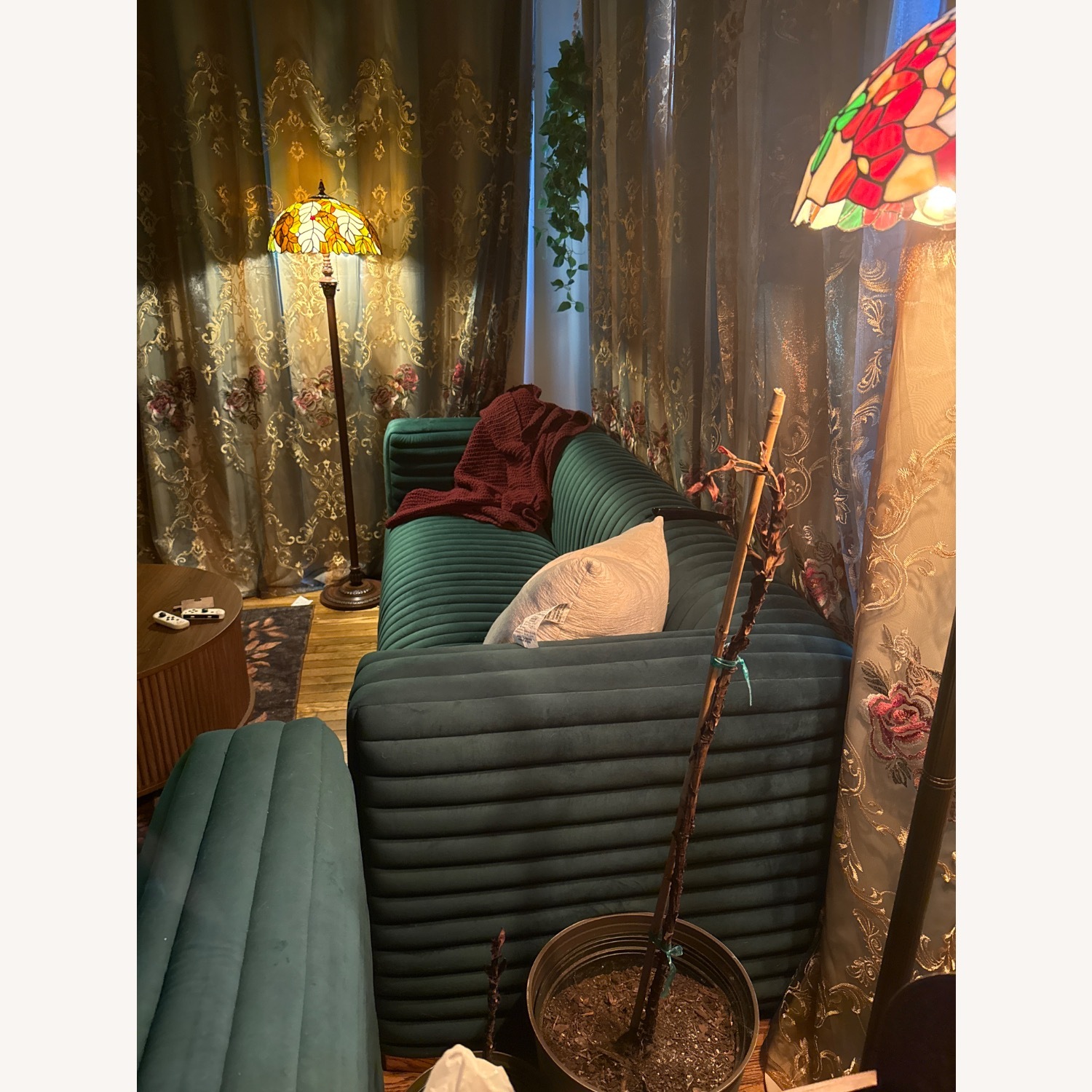 Wayfair Everly Quinn Green Velvet 3+ Seater Sofa - image-3