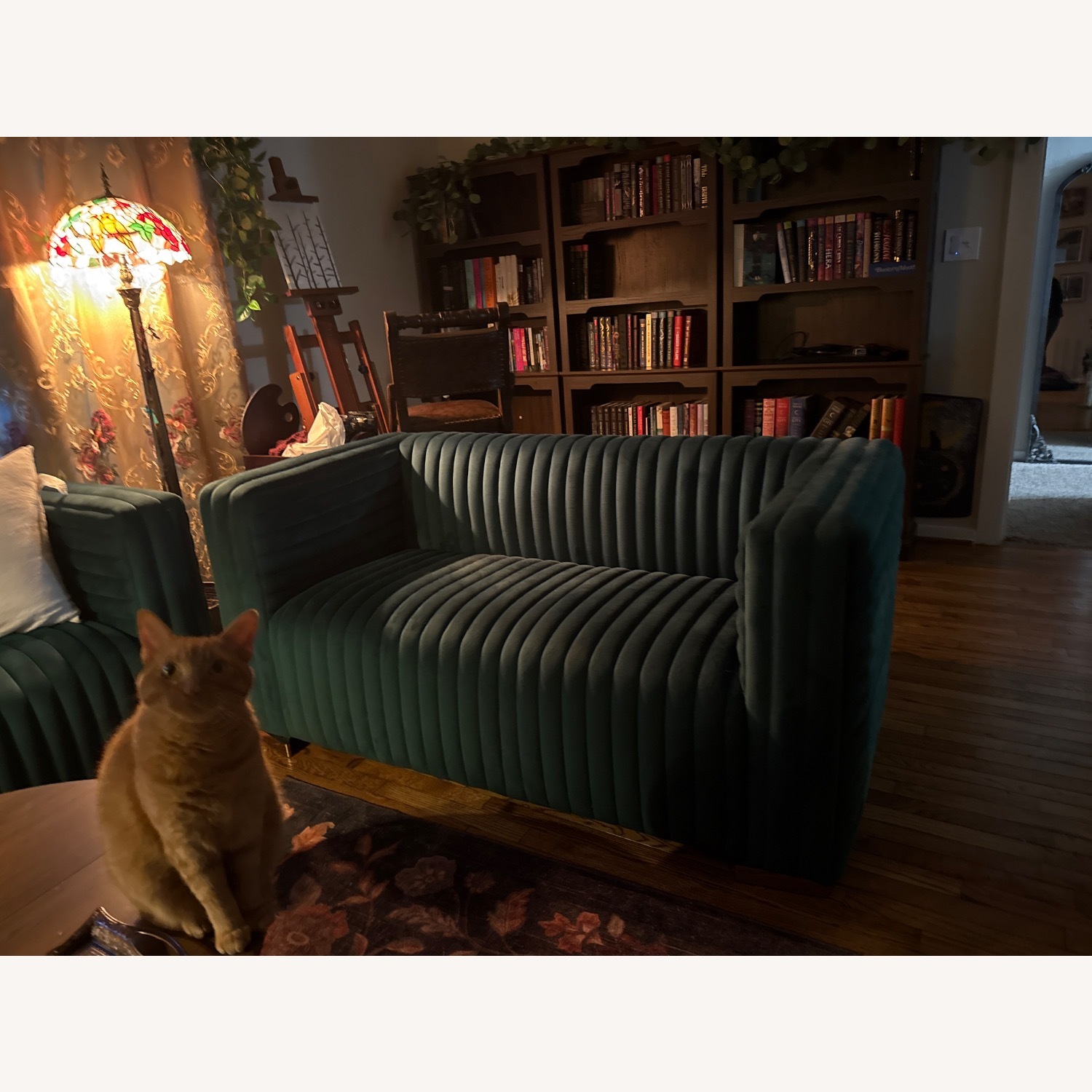 Wayfair Everly Quinn Green Velvet 2 Seater Sofa - image-2