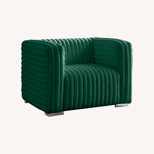 Used Wayfair Everly Quinn Green Velvet Armchair for sale on AptDeco