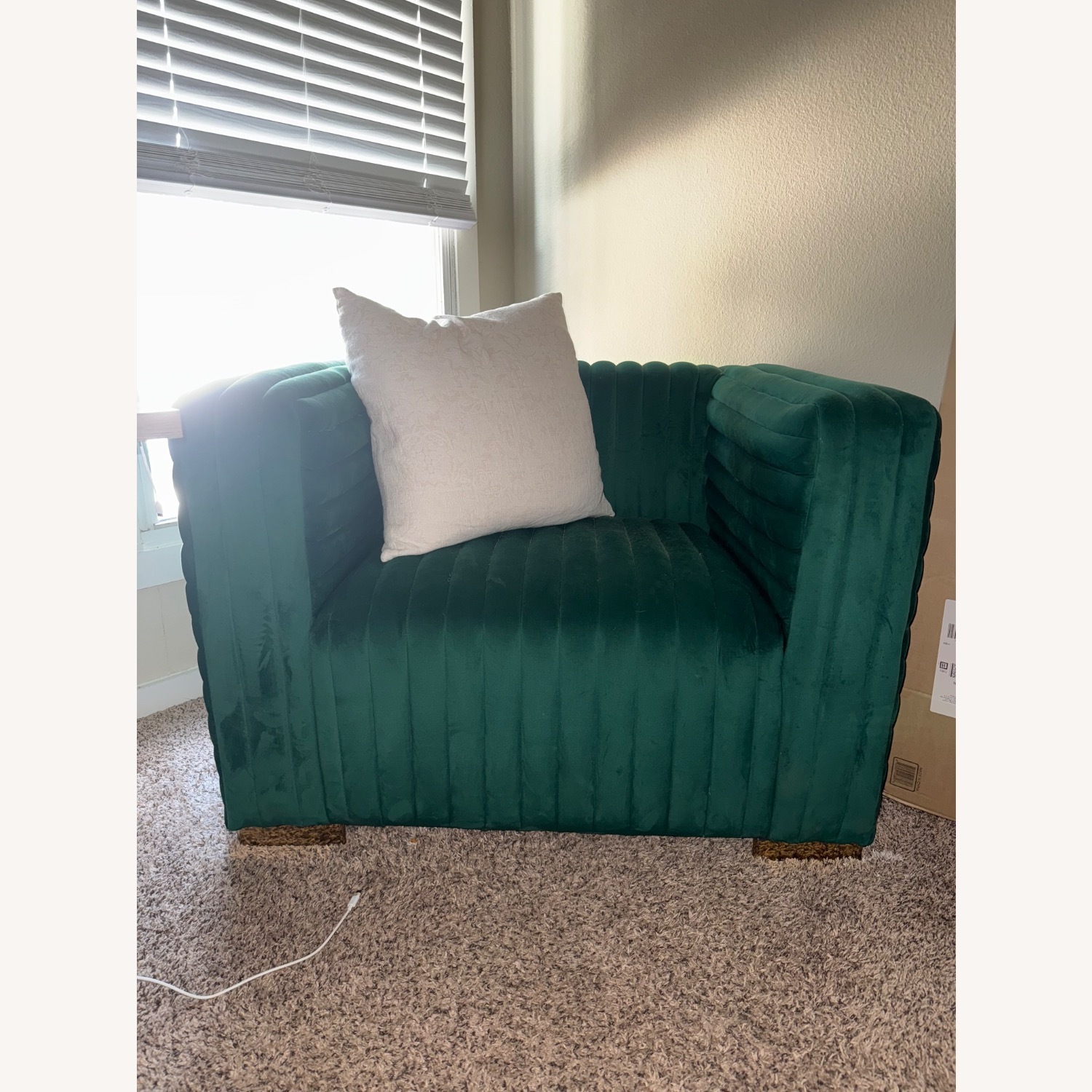 Wayfair Everly Quinn Green Velvet Armchair - image-1
