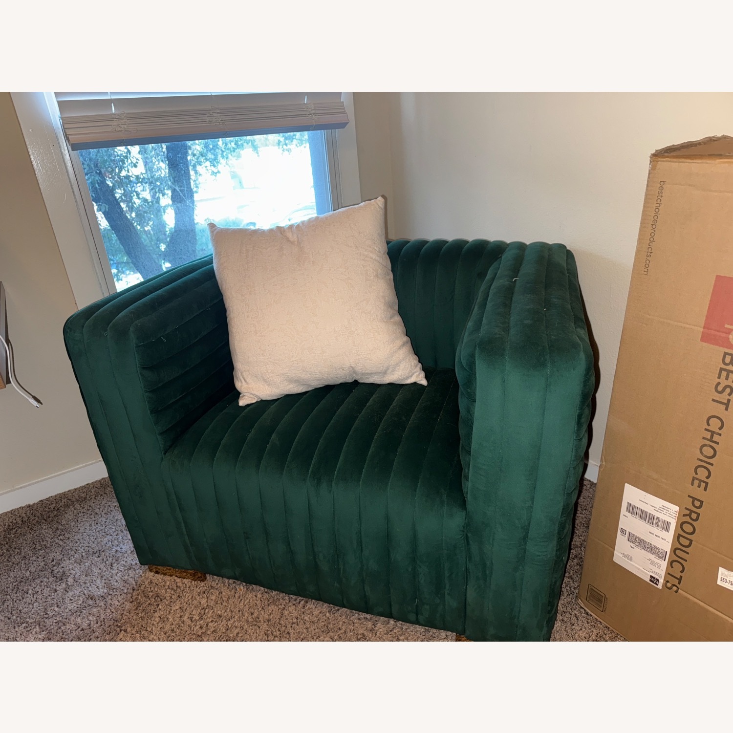 Wayfair Everly Quinn Green Velvet Armchair - image-2