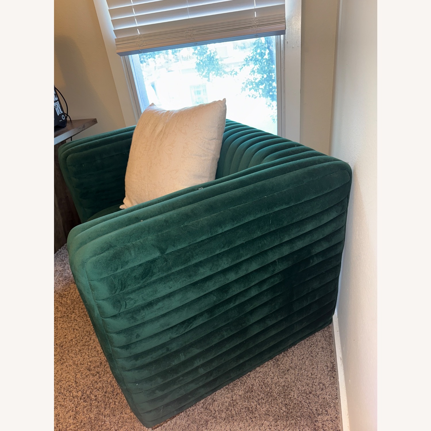 Wayfair Everly Quinn Green Velvet Armchair - image-3