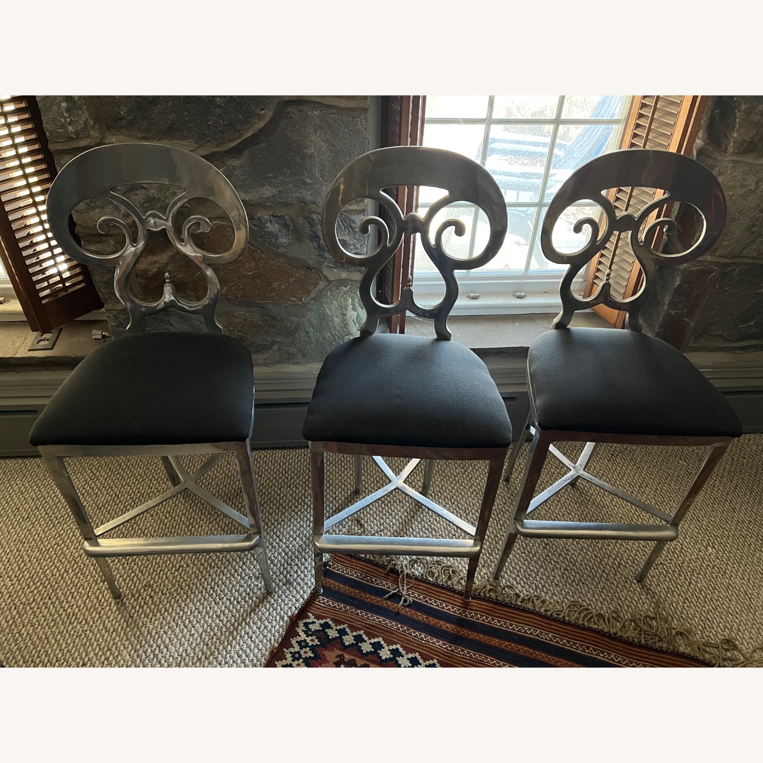 Biedermeier Reproduction Aluminum Stools - image-1