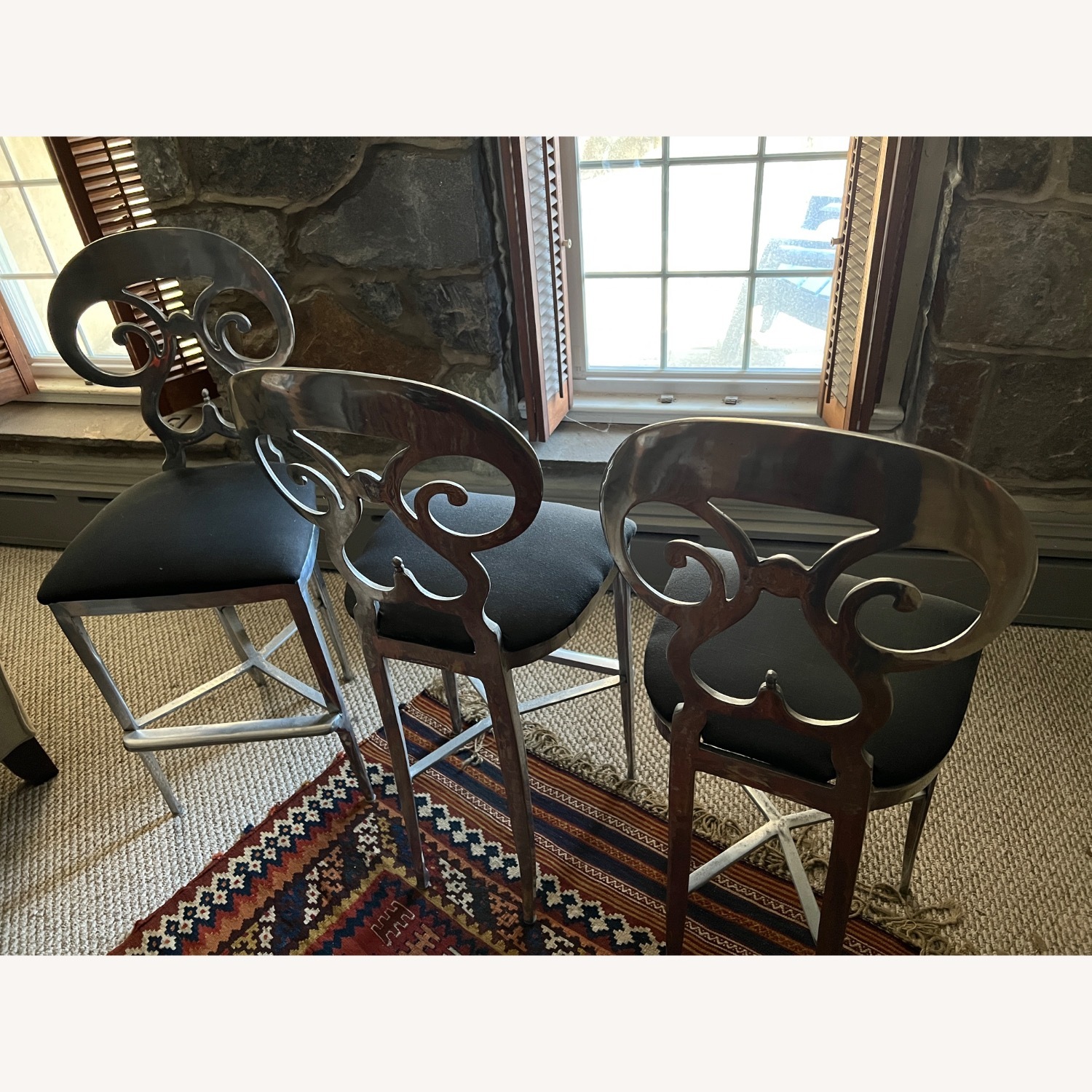 Biedermeier Reproduction Aluminum Stools - image-2