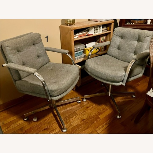 Used Vintage Midcentury Gray Upholstered Chairs for sale on AptDeco