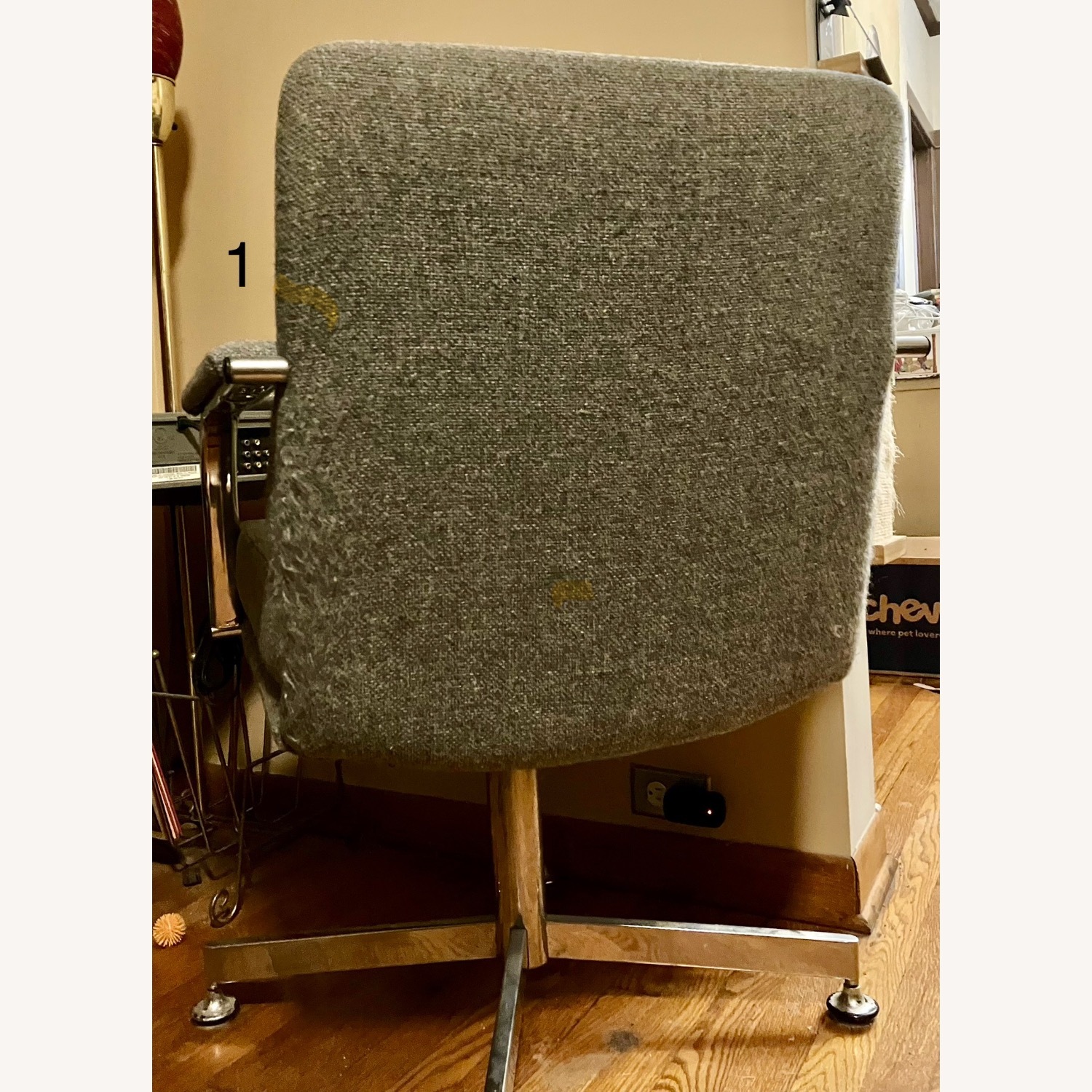 Vintage Midcentury Gray Upholstered Chairs - image-10