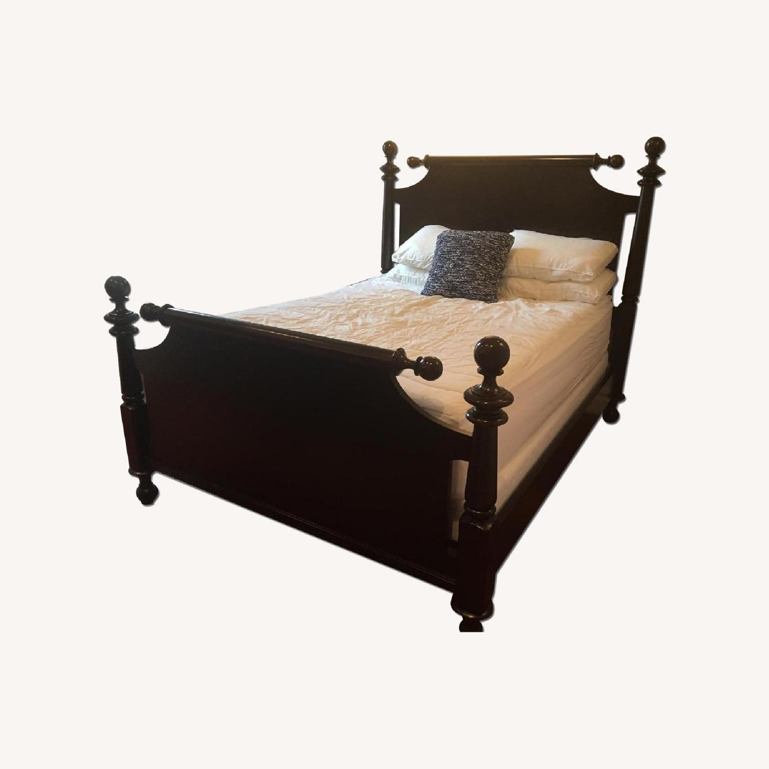 Martha Stewart Black Wood Queen Bed - image-0