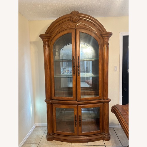 Used Aico Furniture Monte Carlo Pecan Curio for sale on AptDeco