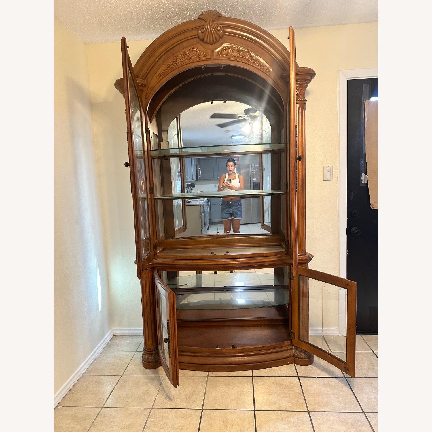 Aico Furniture Monte Carlo Pecan Curio - image-3