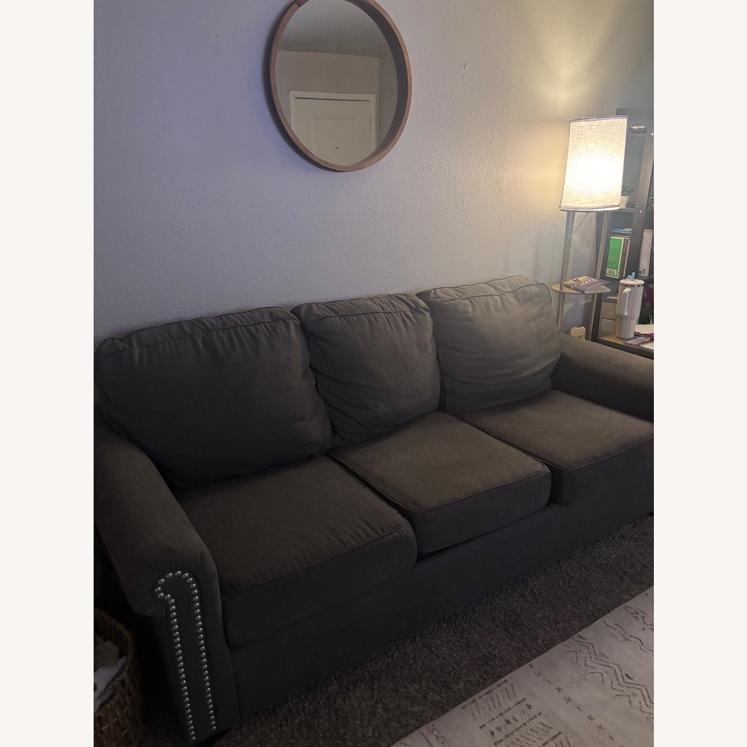 Ashley Furniture Dark Gray Fabric 3+ Seater Sofa - image-1