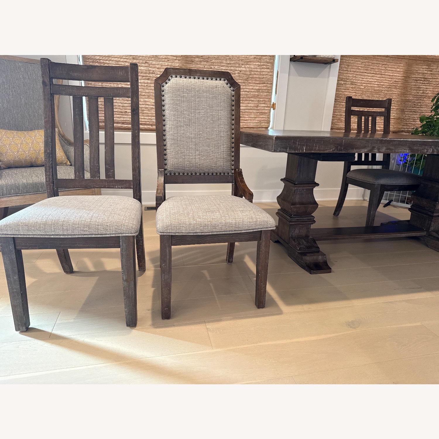 Dark Brown Extendable Wood Dining Set - image-4