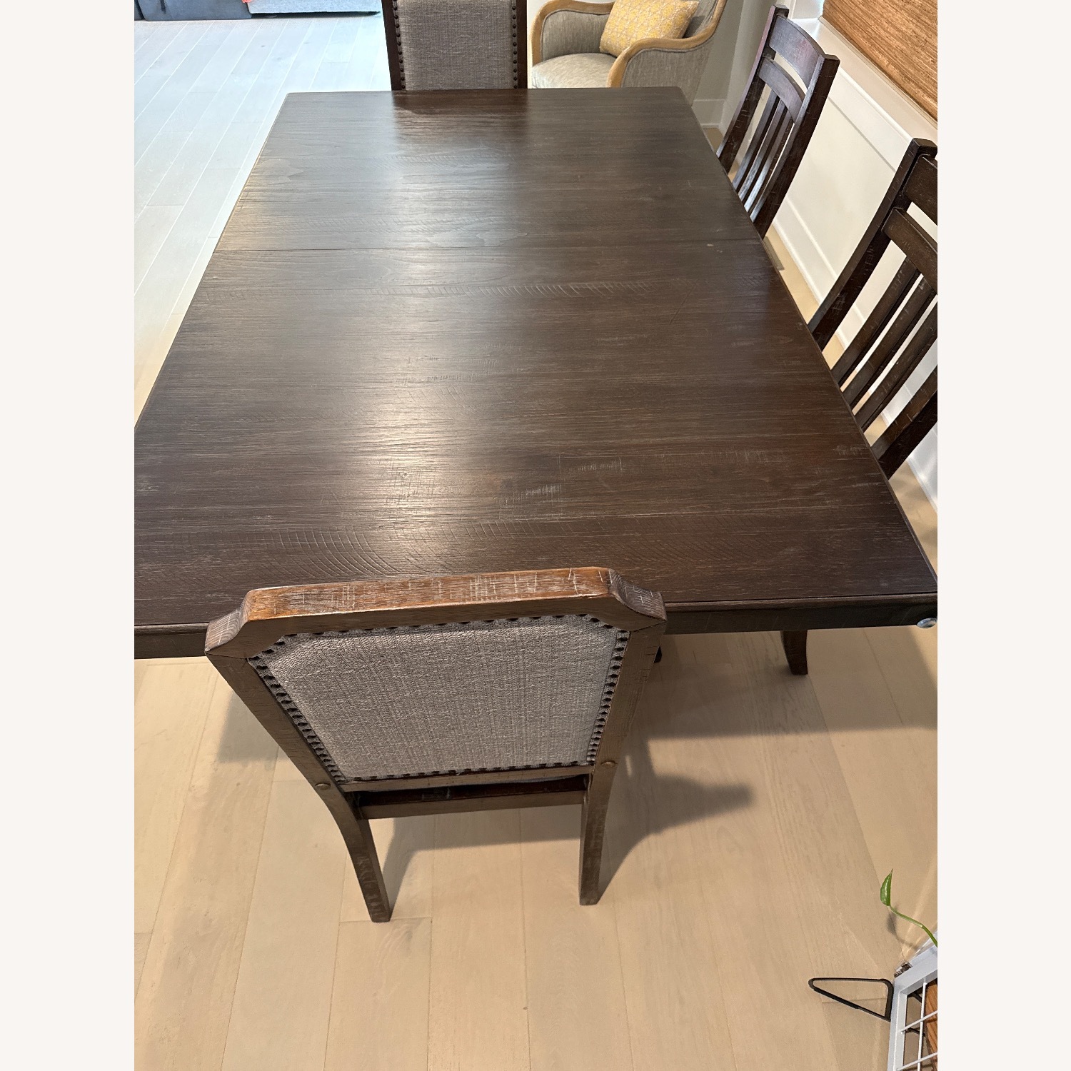 Dark Brown Extendable Wood Dining Set - image-3