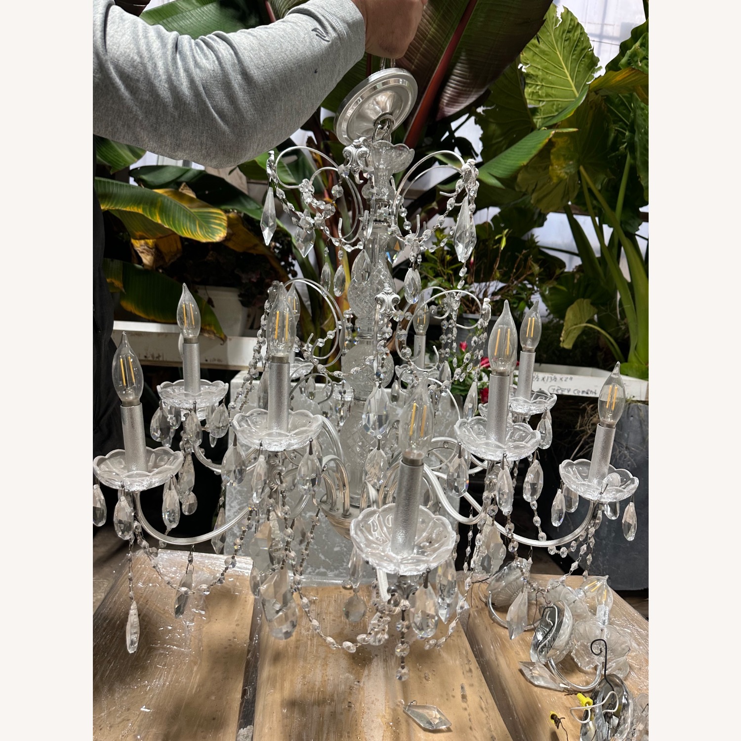 Silver Glass Ceiling Lamp - image-3