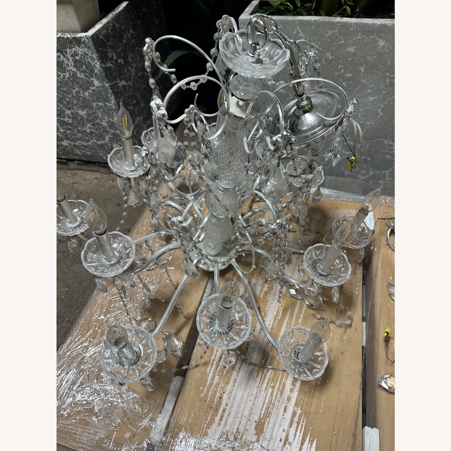 Silver Glass Ceiling Lamp - image-5