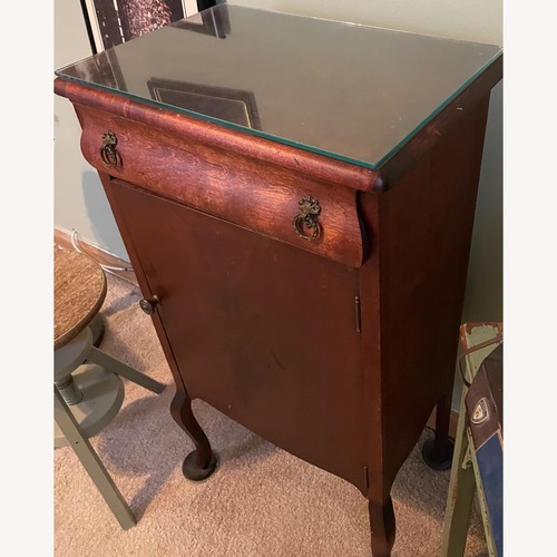 Used Vintage/Antique Finds Dark Brown Wood Side Table for sale on AptDeco