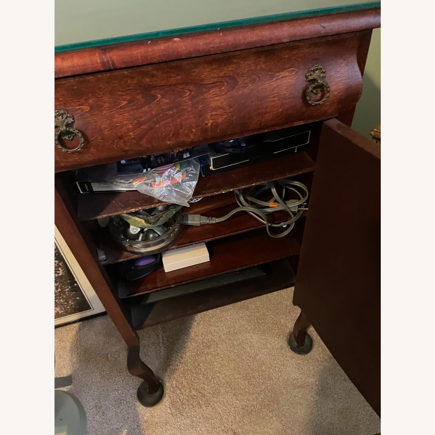 Vintage/Antique Finds Dark Brown Wood Side Table - image-3