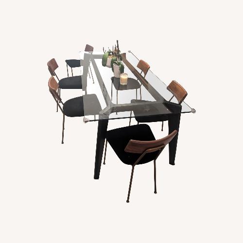 Used CB2 Black Glass Dining Set for sale on AptDeco