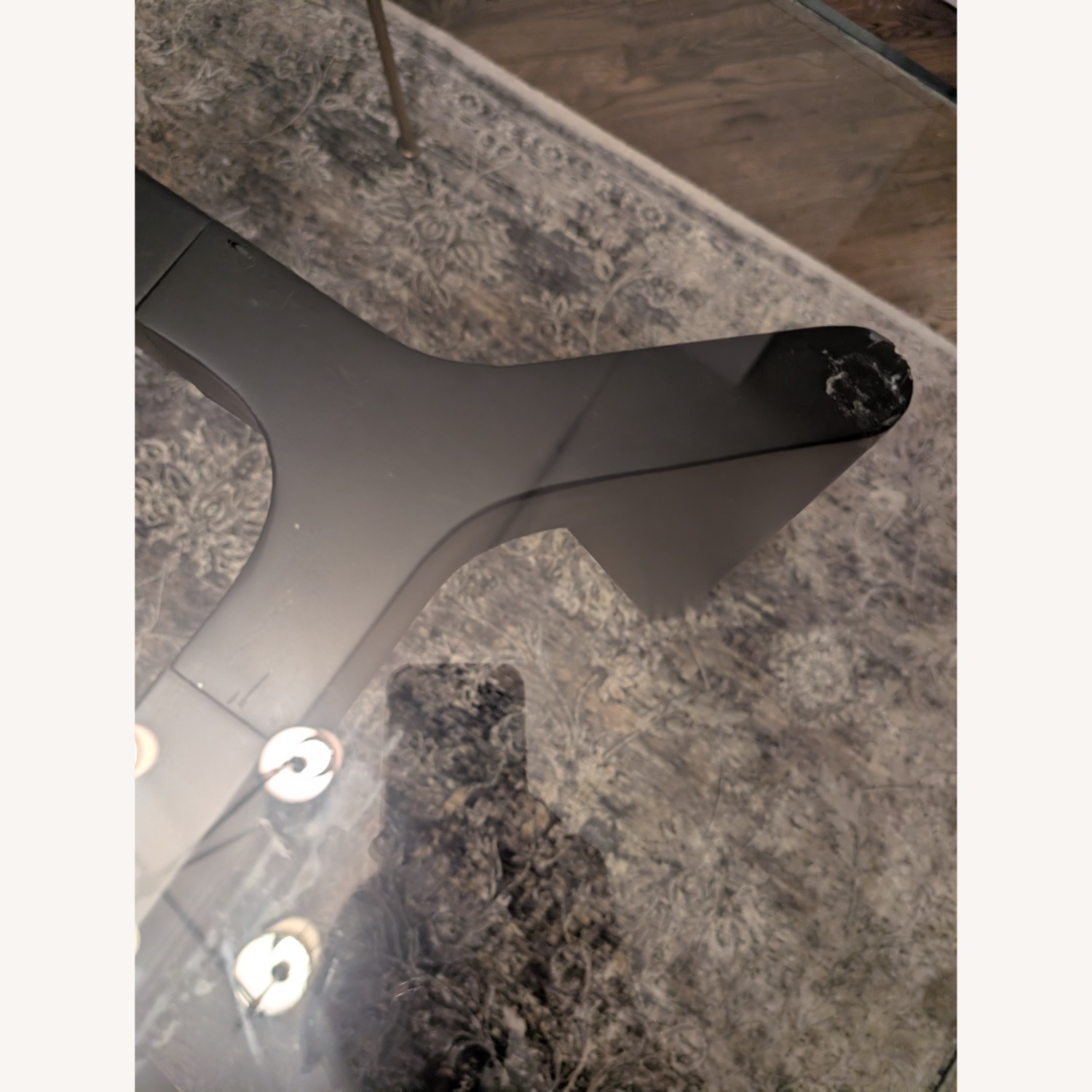 CB2 Black Glass Dining Set - image-3