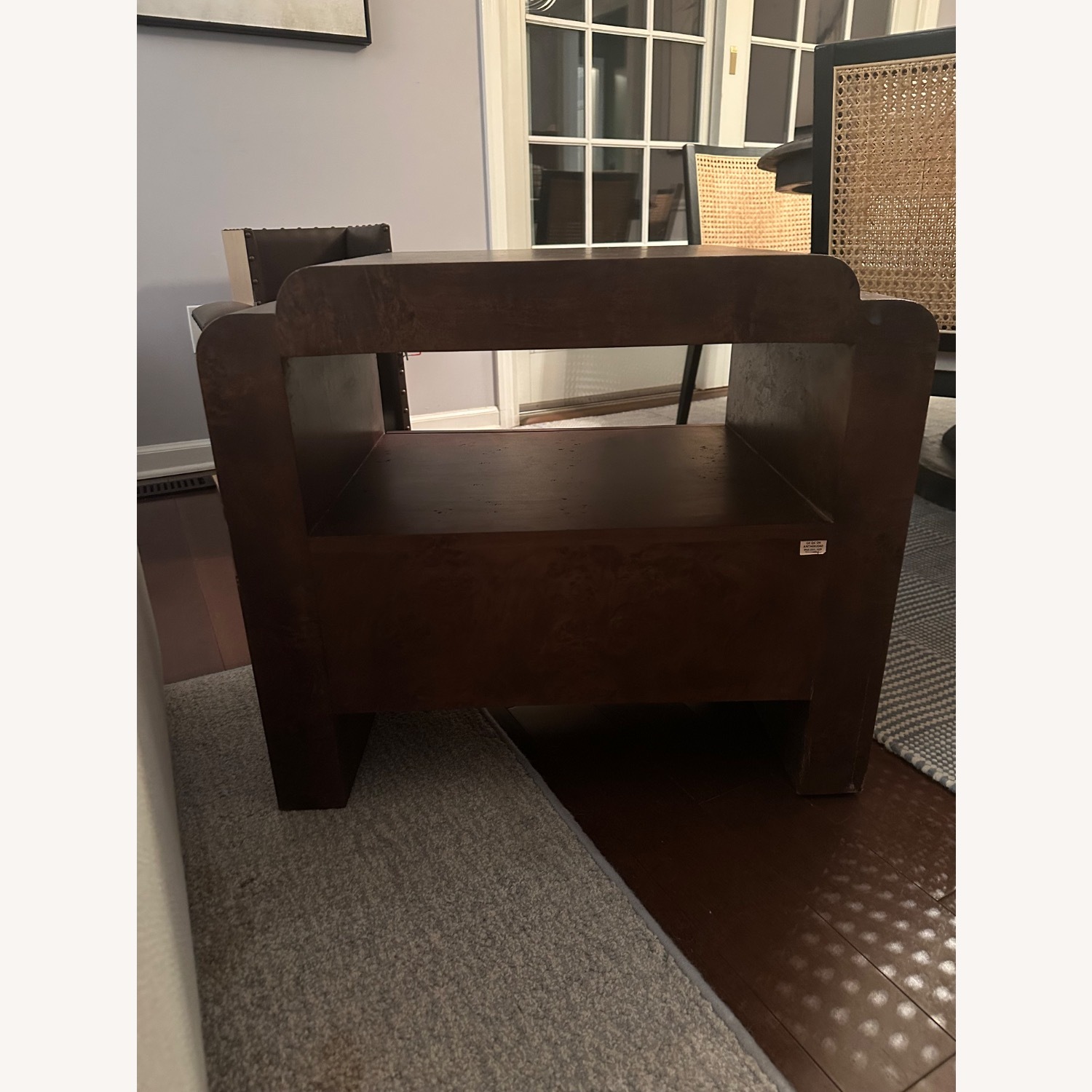 Anthropologie Shura Burled Dark Wood Nightstand - image-3