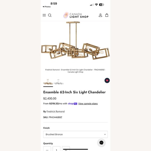 Used Frederic Ramond Brushed Bronze Lighting for sale on AptDeco