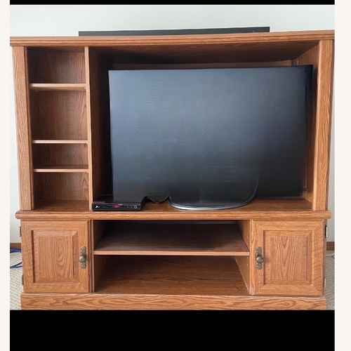 Used Sauder Large Brown Entertainment Center  for sale on AptDeco