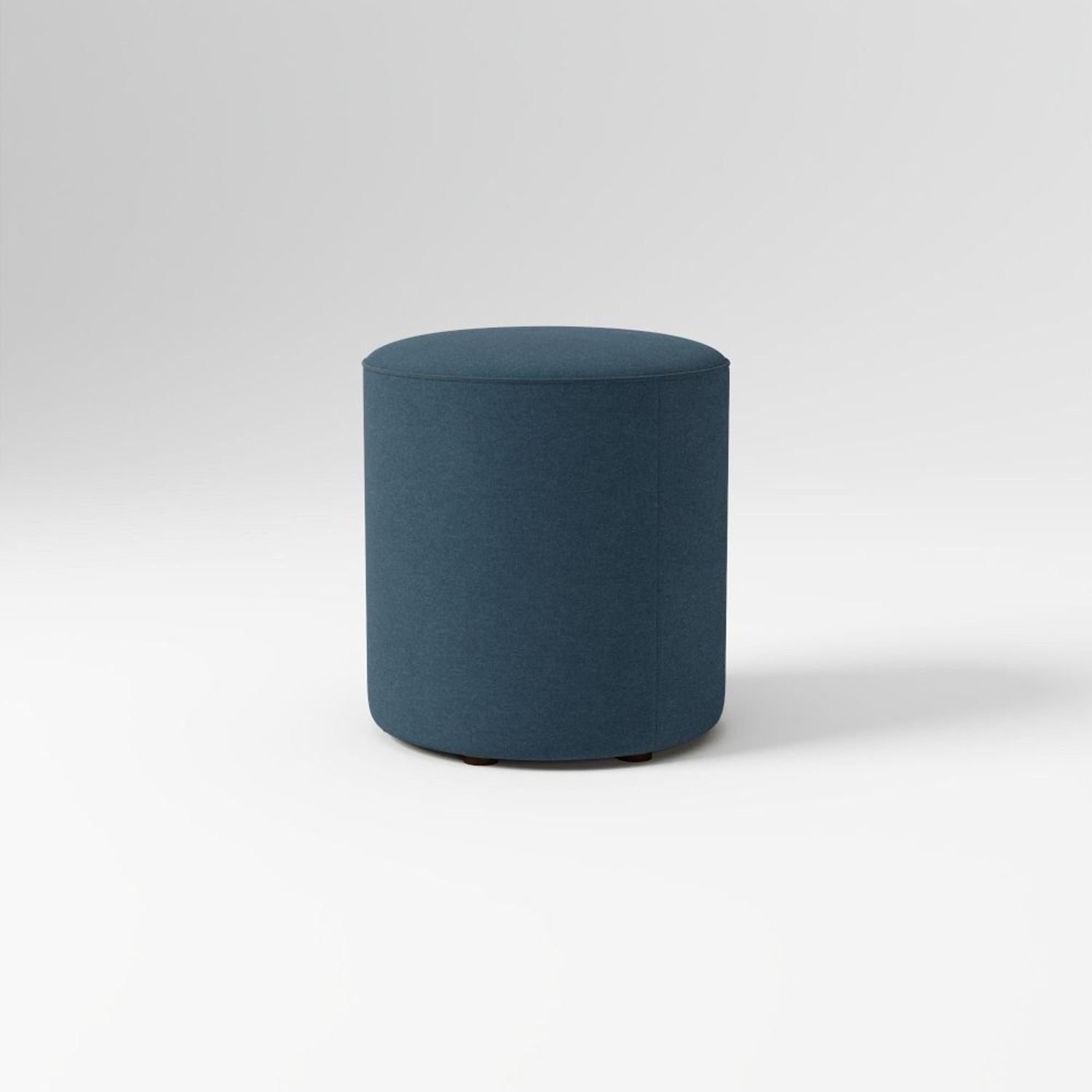 West Elm Isla Navy Blue Velvet Ottoman - image-0