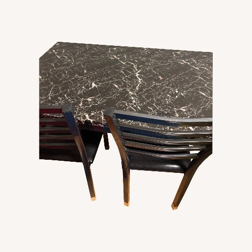 Used Faux Marble Dining Table With 4 Chairs  for sale on AptDeco