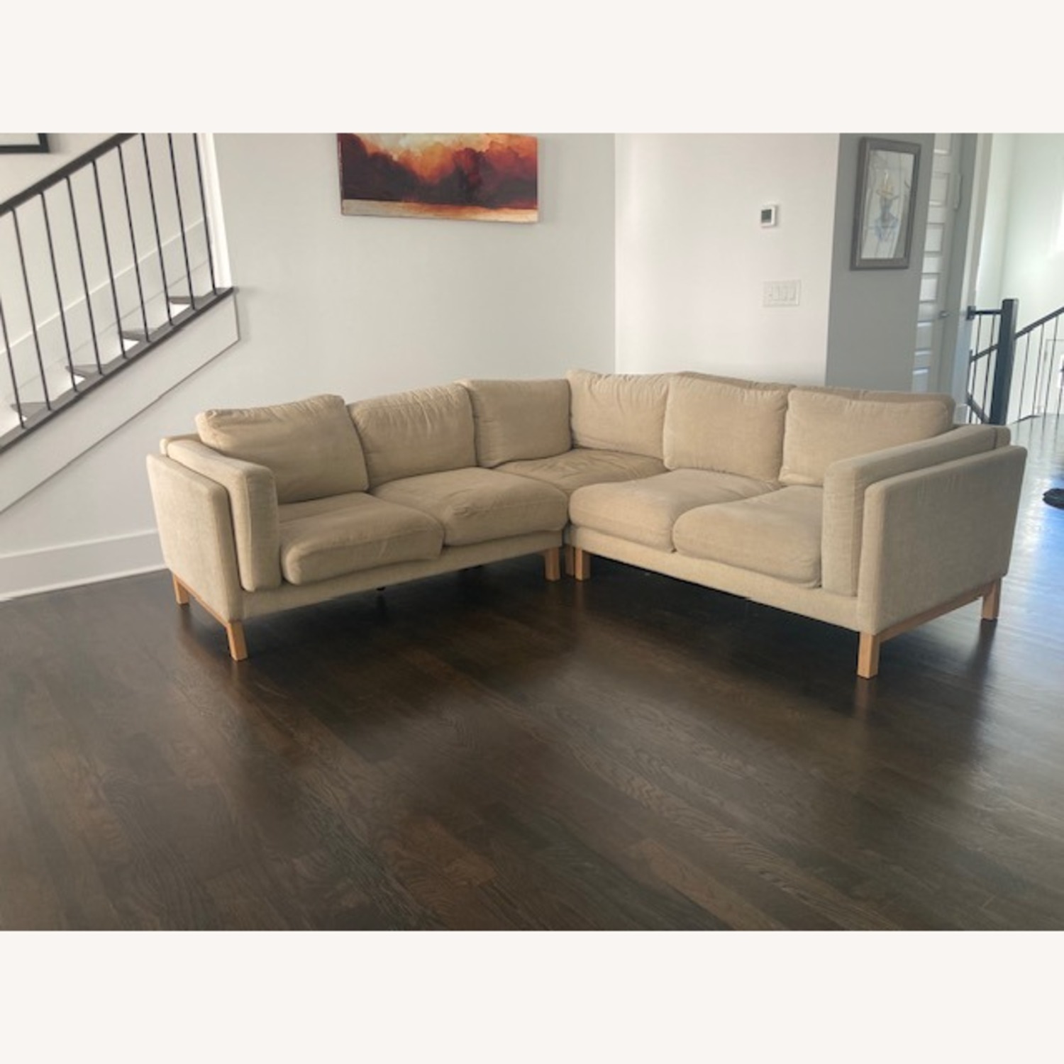 Interior Define Natural Fabric 3+ Seater Sofa - image-1