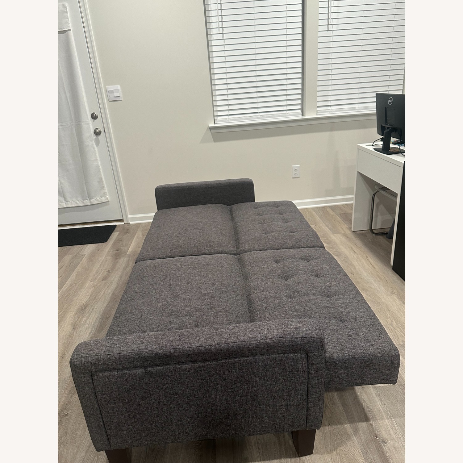 Dark Gray Fabric Futon - image-2