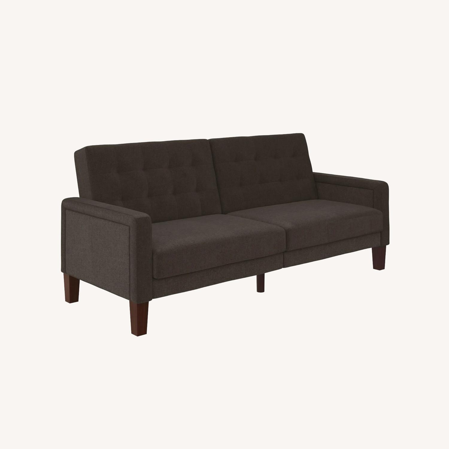 Dark Gray Fabric Futon - image-0
