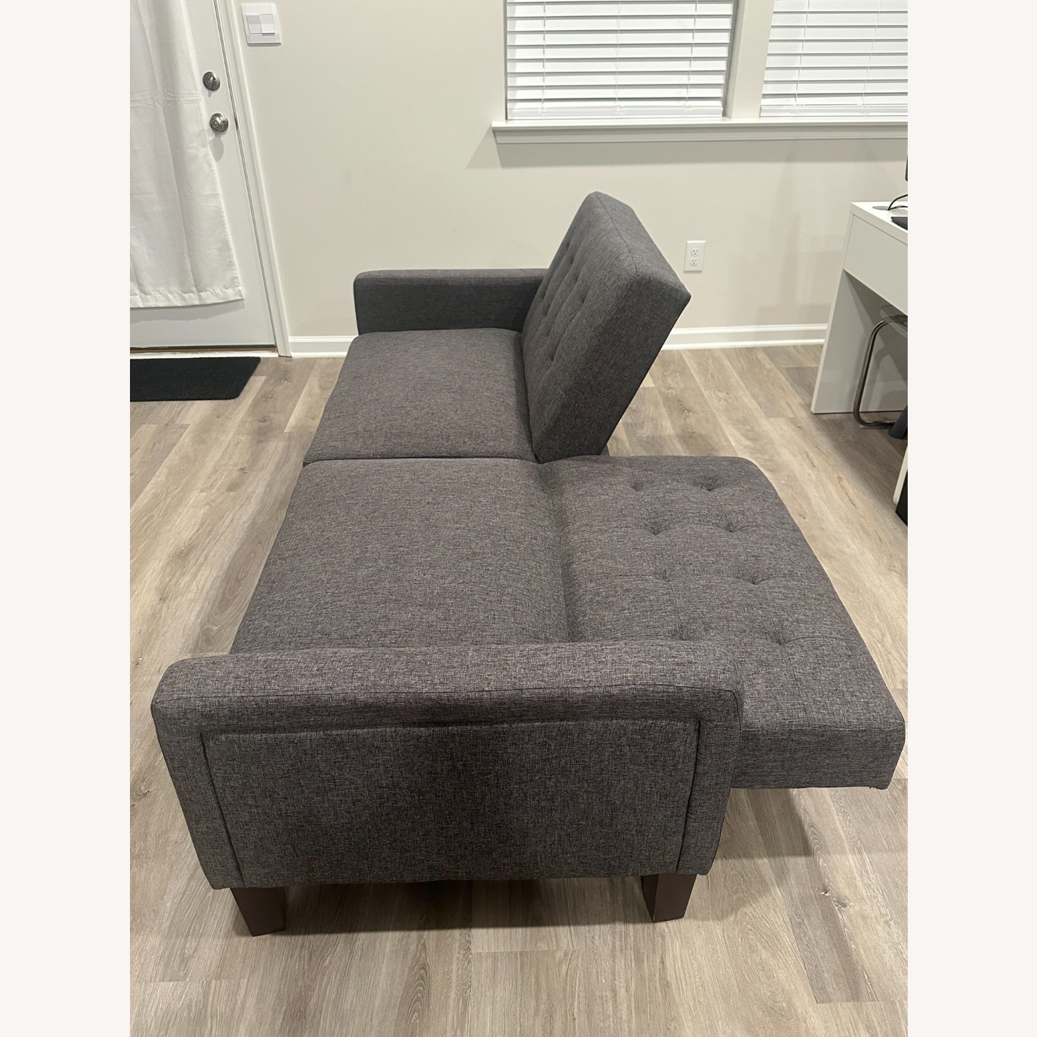 Dark Gray Fabric Futon - image-4