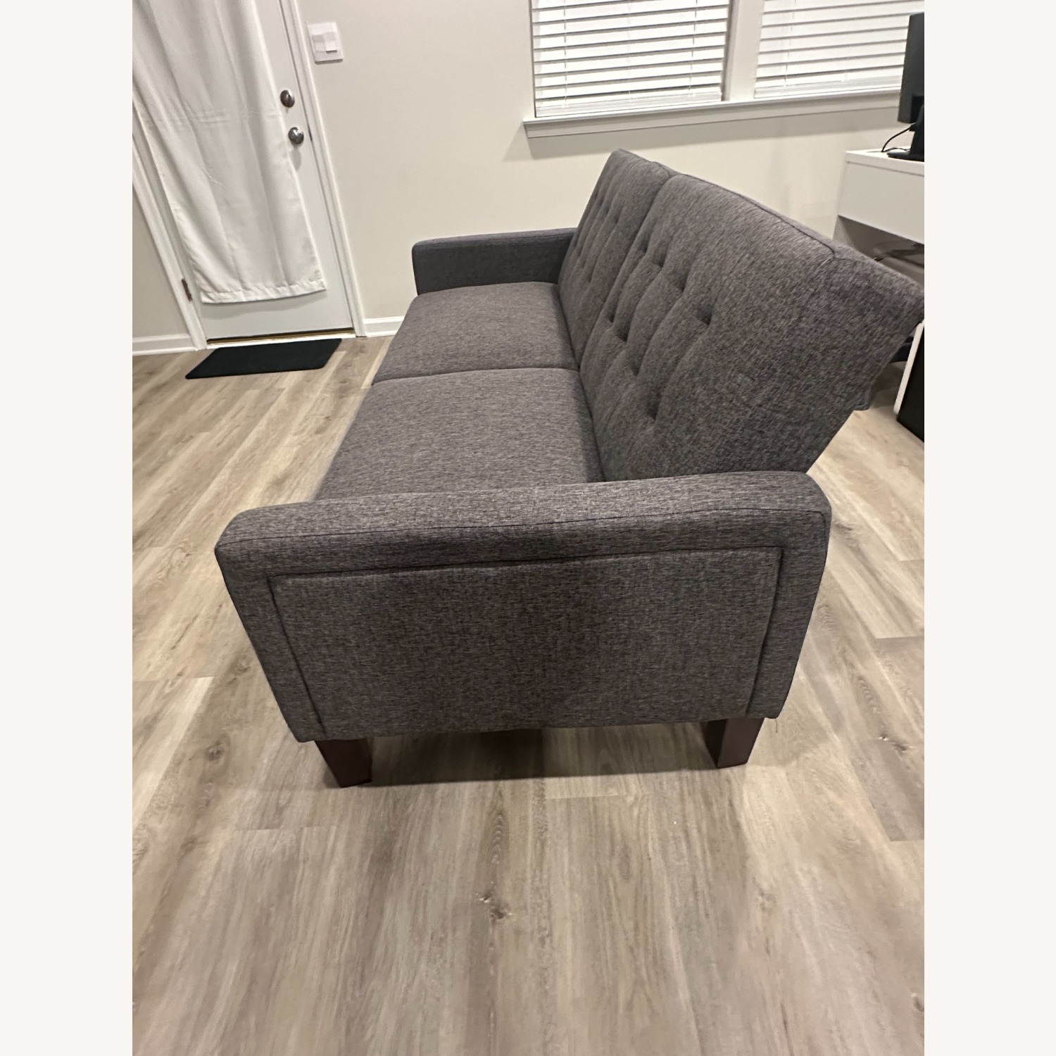 Dark Gray Fabric Futon - image-3