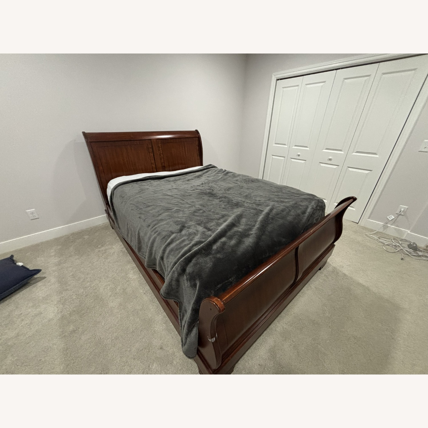 Raymour & Flanigan Dark Brown Wood Queen Bed - image-3